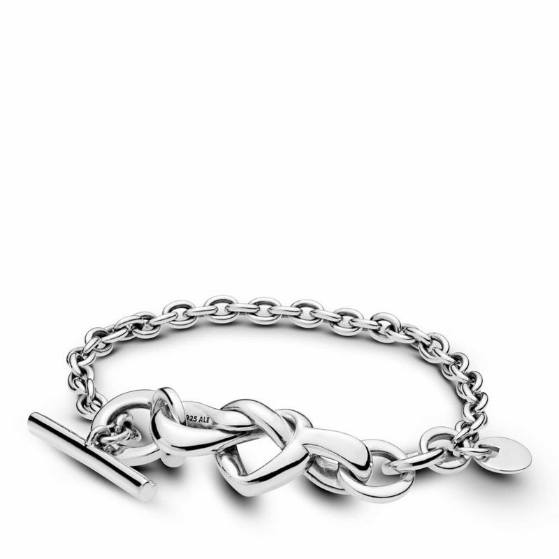 Pandora Knotted Heart Bracelet Online NZ, Sterling Silver (834609-UEG)